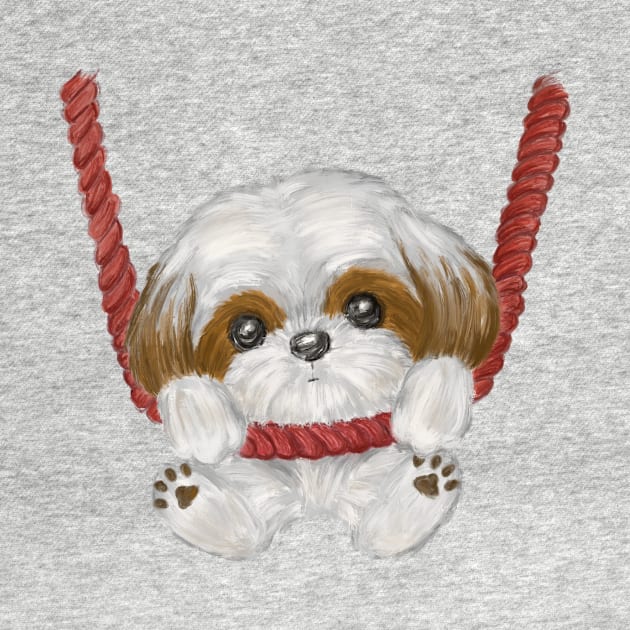 Shih Tzu on a rope by sanogawa